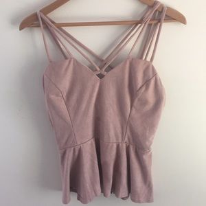 Plush pink peplum tank top from Charlotte Russe!